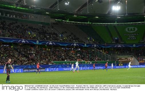 Fußball, Champions League, VfL Wolfsburg spielt vor halbleerem Stadion