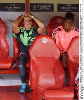 Fußball, Champions League, Olympiakos Piräus - Bayern München, Mario Götze auf der Ersatzbank