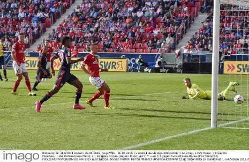 Fußball, 1. BL, 1.FSV Mainz 05 - Bayern München, erstes Bundesligator von Kingsley Coman