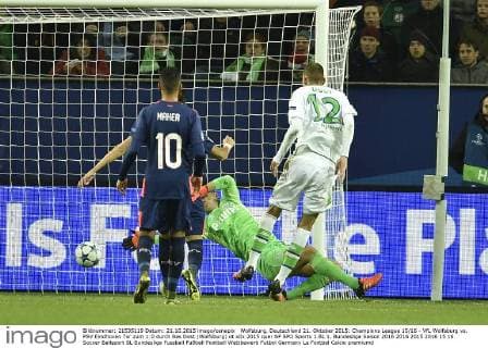 Fußball, Champions League, VfL Wolfsburg führt gegen PSV Eindhoven mit 2:0