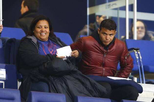 Fußball, Damen, Champions League, Thiago Silva auf der Tribüne, Paris St. Germain - FC Barcelona
