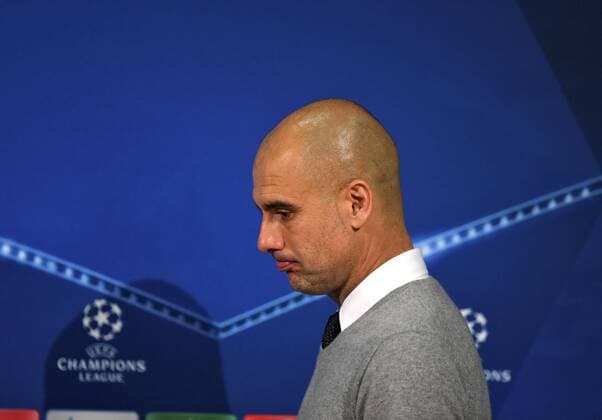 Fußball, Champions League, FC Bayern München - Benfica Lissabon, Pressekonferenz Guardiola
