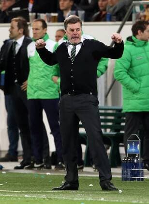 Fußball, Champions League, VfL Wolfsburg - Schlussjubel nach dem Sieg gegen Real Madrid