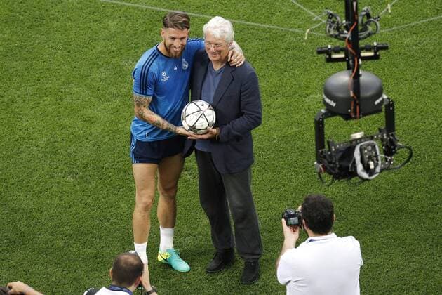 Fußball, Champions League, Richard Gere besucht das Real Madrid Abschlusstraining
