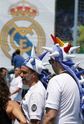 Fußball, Champions League, Real Madrid Fans in Mailand