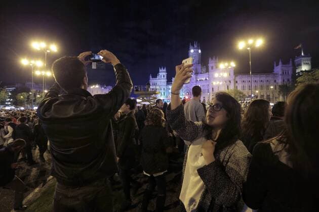 Fußball, Champions League Finale, Real Fans feiern am Cibeles Platz in Madrid