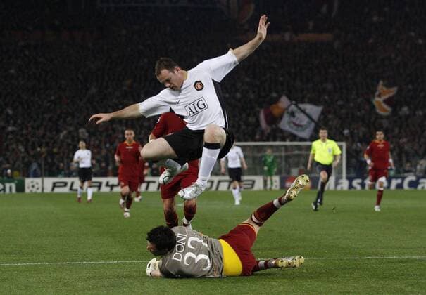 Fußball, Champions League, Viertelfinale, AS Rom - Manchester United 2:1