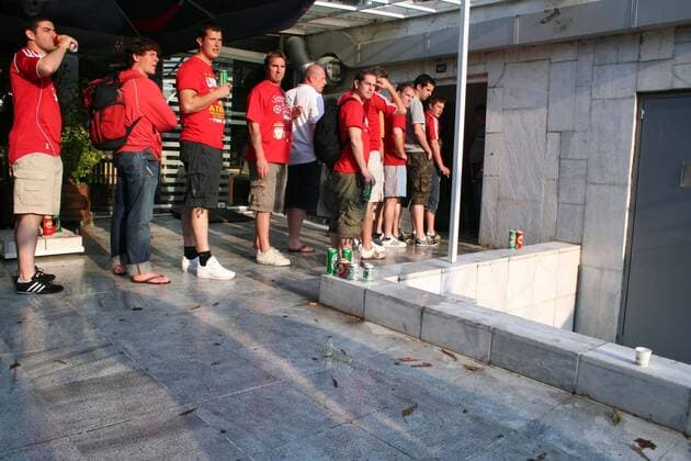 Fußball, Champions League, Liverpool Fans stimmen sich in Athen auf das Finale ein