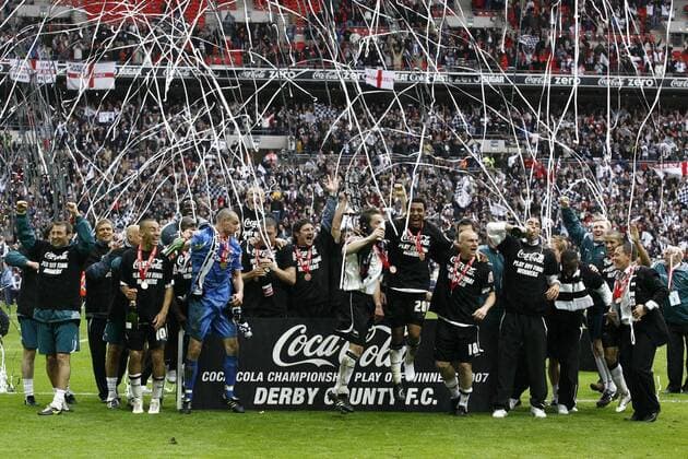Fußball, England, Football League Championship, Derby County steigt in die Premier League auf