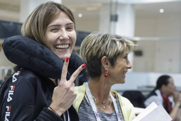 Fußball WM 2018, Frankreich - Belgien, Angehörige der Spieler vor ihrem Abflug nach St. Petersburg