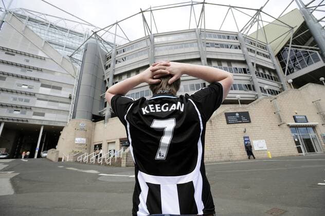 Fußball, England, Premier League, Fanproteste gegen die Entlassung von Trainer Kevin Keegan bei Newcastle United