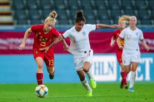 Fußball, Damen Länderspiel, Belgien - England
