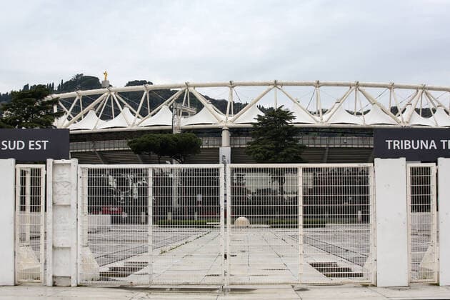 Fußball, Italien, Wegen Coronavirus gesperrtess Olympiastadion in Rom