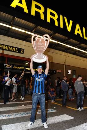 Fußball, Champions League, Ankunft Inter Mailand und anschließende Feier im Giuseppe Meazza Stadion