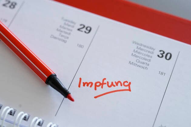 Corona-Impfung, Terminkalender Symbolfoto