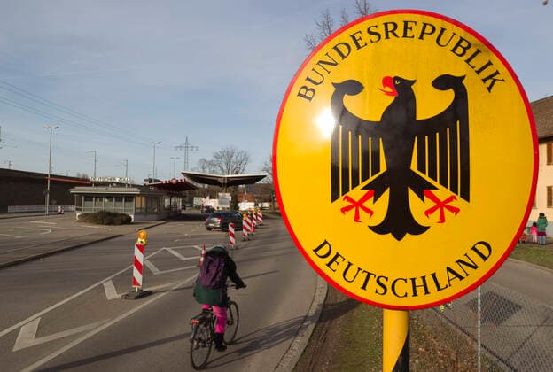Coronavirus, Grenze zwischen Deutschland und der Schweiz in Weil am Rhein