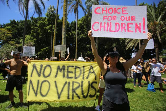 Coronavirus in Australien, Anti-Impf-Demo in Sydney