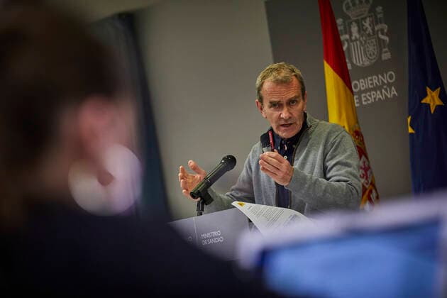 Coronavirus in Spanien, CCAES Direktor Fernando Simon Pressekonferenz in Madrid