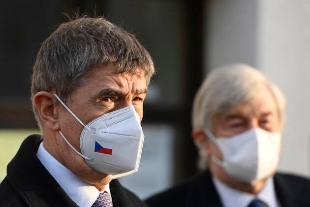 Coronavirus in Tschechien, Andrej Babis und Zdenek Benes Pressekonferenz in Prag