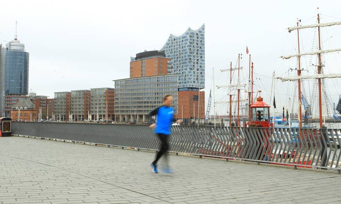 Coronavirus in Hamburg, Eindrücke von den Hafenpromenade
