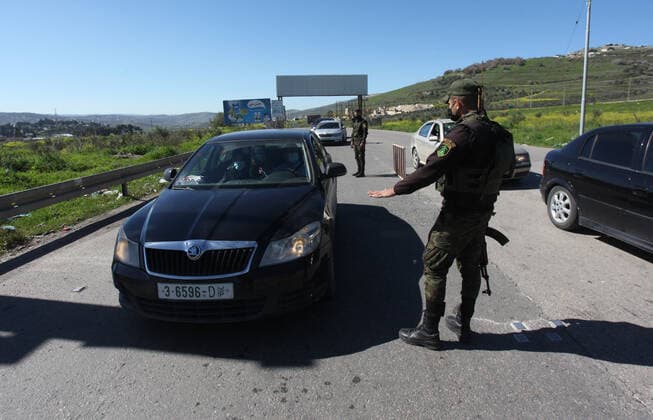Coronavirus im Westjordanland, Kontrollpunkt in Nablus