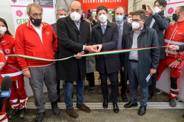 Coronavirus in Italien, Neues Impfzentrum am Bahnhof Rom Termini eröffnet