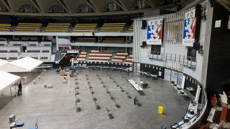 Coronavirus in Frankreich, neues Impfzentrum im Palais des Sports in Lyon