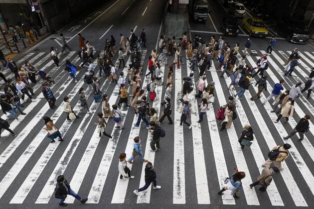 Coronavirus in Japan, Einkaufsstraße in Osaka