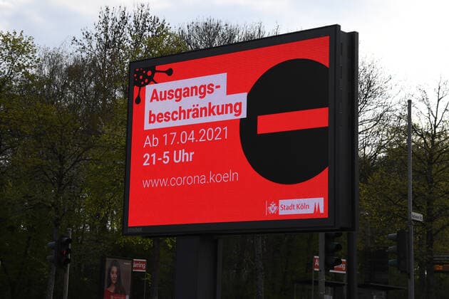 Coronavirus in Köln, Ausgangsbeschränkung von 21 bis 5 Uhr