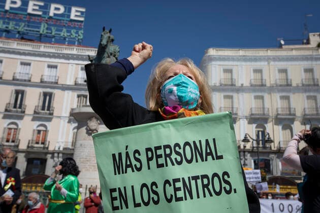 Coronavirus in Spanien, Demonstration gegen die Gesundheitspolitik in Madrid