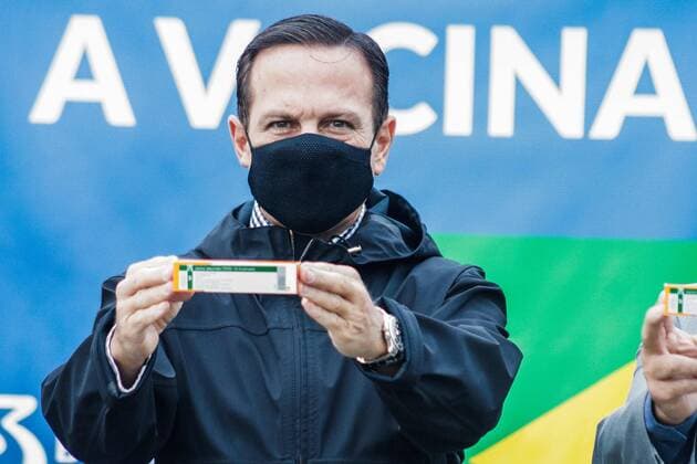 Coronavirus in Brasilien, Ankunft des chinesischen Impfstoffs Sinovac in Sao Paulo