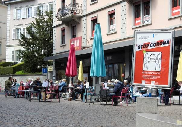 Coronavirus in der Schweiz, Restaurants mit Aussenbereich in Luzern dürfen wieder Gäste bewirten