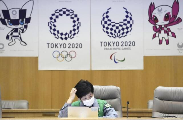 Coronavirus in Japan, Corona-Notstand in Tokio, Pressekonferenz mit Gouverneurin Yuriko Koike