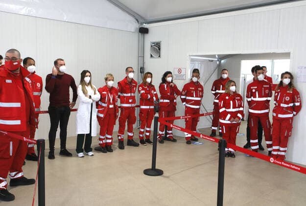 Coronavirus in Italien, Impfzentrum Eröffnung in Tor Vergata in Rom