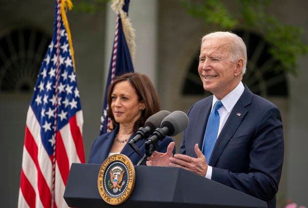 Coronavirus in den USA, Präsident Joe Biden Pressekonferenz in Washington DC