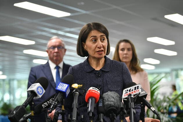 Coronavirus in Australien, Pressekonferenz in Sydney mit NSW-Premier Gladys Berejiklian