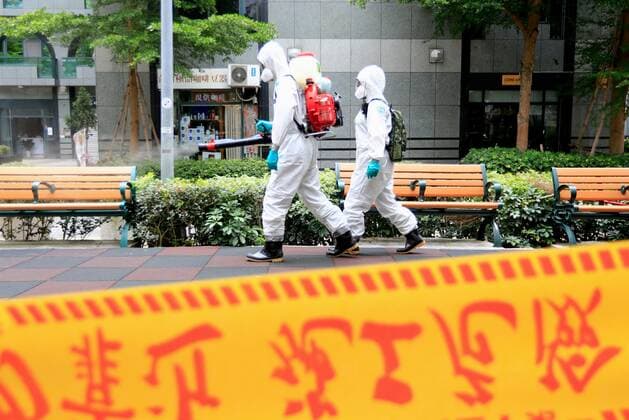 Coronavirus in Taiwan, Desinfektions-Aktion in Taipeh