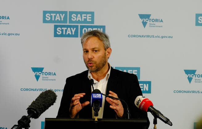Coronavirus in Australien, Pressekonferenz mit Martin Foley und Brett Sutton in Melbourne