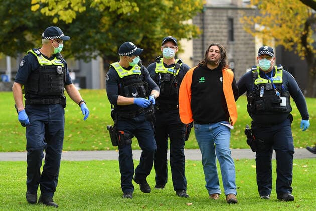 Coronavirus in Australien, Proteste gegen Corona-Maßnahmen in Melbourne
