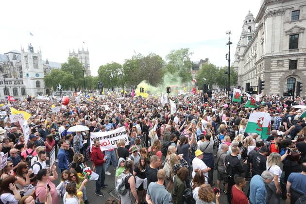 Großbritannien, Proteste gegen Corona-Maßnahmen in London