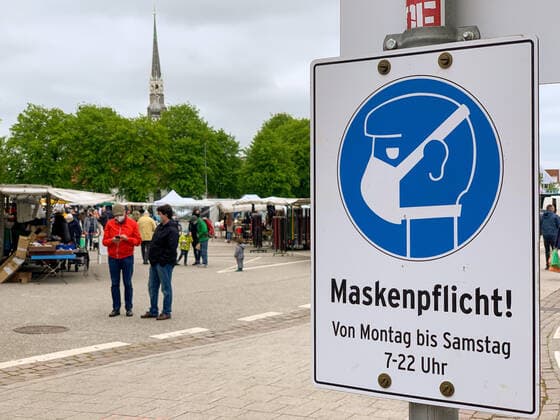 Coronavirus in Schleswig-Holstein, Wochenmarkt in Heide