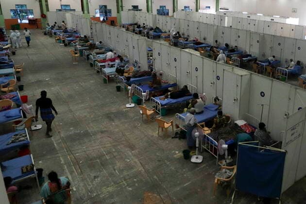 Coronavirus in Indien, Improvisierte Isolationsstation im Chennai Trade Centre in Chennai