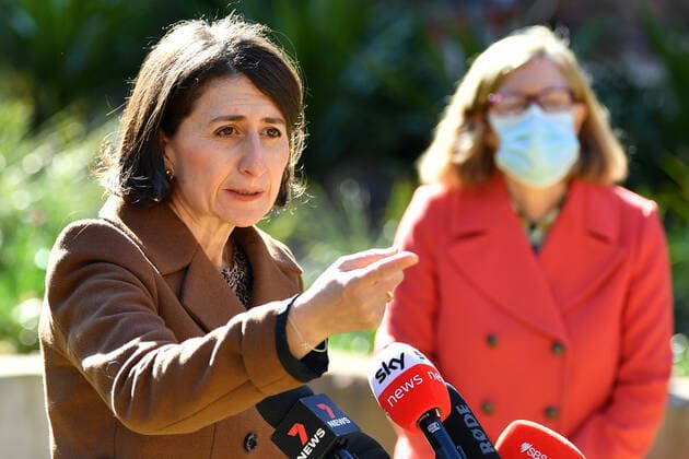 Coronavirus in Australien, Pressekonferenz in Sydney mit NSW-Premier Gladys Berejiklian