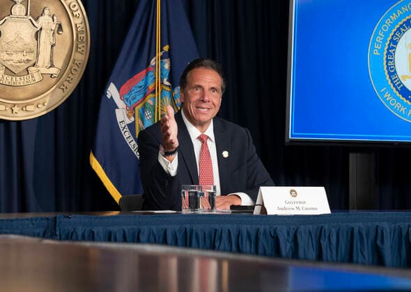 Coronavirus in den USA, Andrew Cuomo Pressekonferenz zur Delta-Variante in New York City