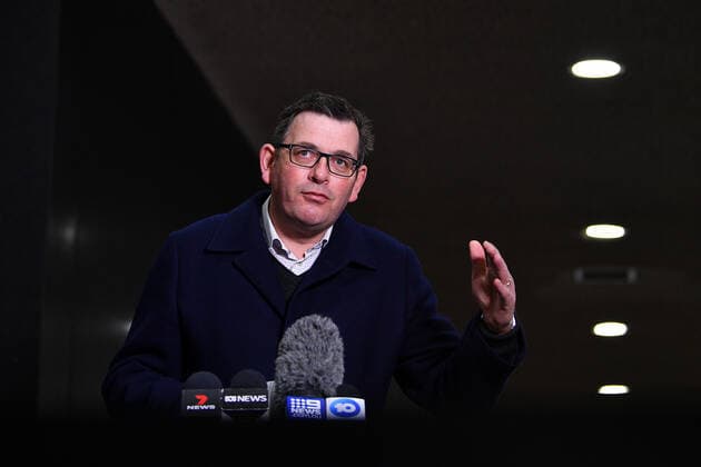 Coronavirus in Australien, Pressekonferenz mit Victoria-Premier Daniel Andrews in Melbourne