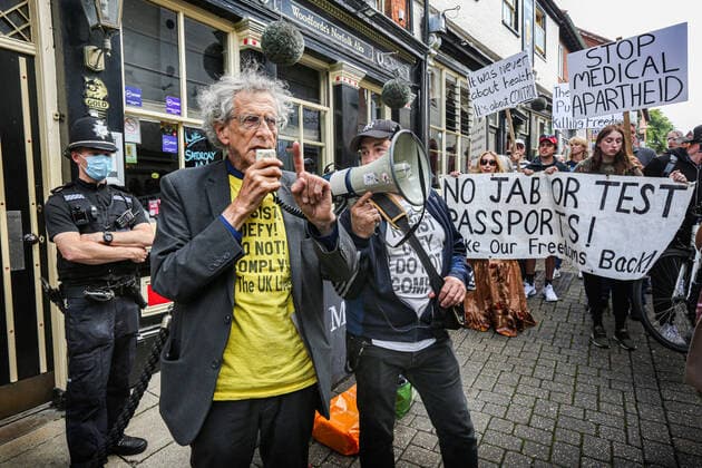 Coronavirus in Großbritannien, Impfgegner protestieren in Norwich