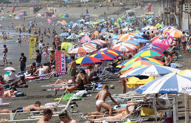 Coronavirus in Japan, Eindrücke vom Strand in Fujisawa