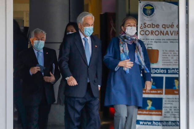 Coronavirus in Chile, Sebastian Pinera beim Start einer Impfkampagne in Santiago