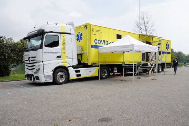 Coronavirus in der Schweiz, Impf-Truck im Kanton Bern