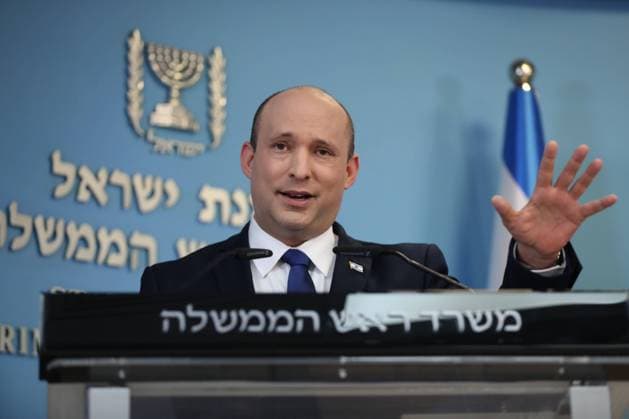 Coronavirus in Israel, Premier Naftali Bennett Pressekonferenz in Jerusalem